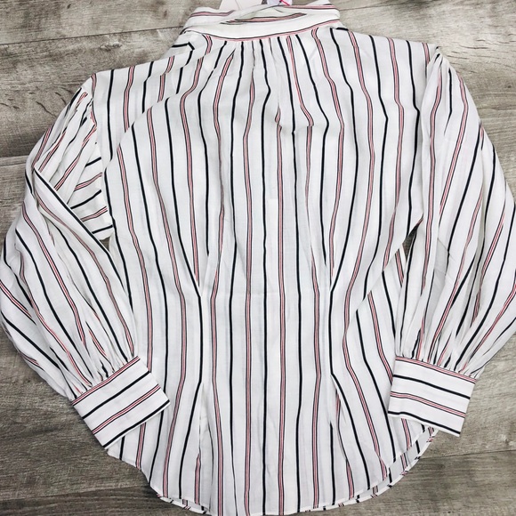 NWT JOIE MINYA STRIPE COLLAR BUTTON DOWN BLOUSE - Picture 8 of 9